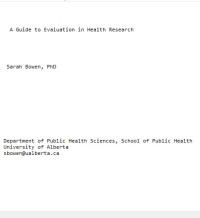 Image of A guide to evaluation in health research